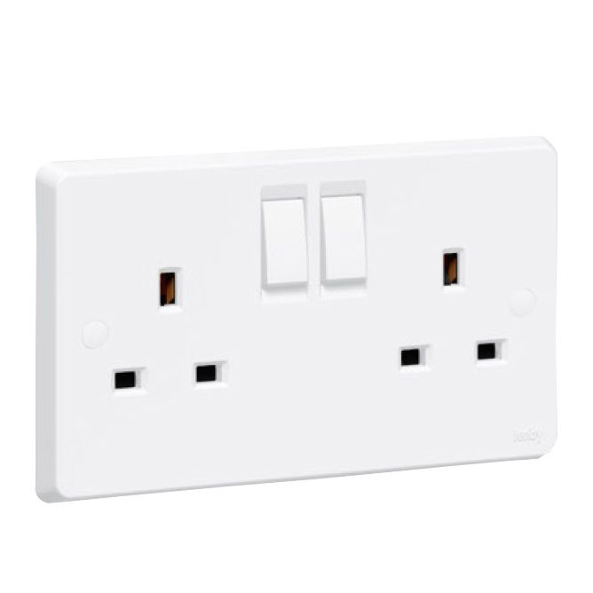 Buy Tenby Double Switch Socket Online | Construction Finishes | Qetaat.com